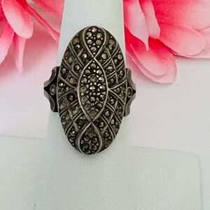 Vintage marcasite .925 Silver Ring size 6.5